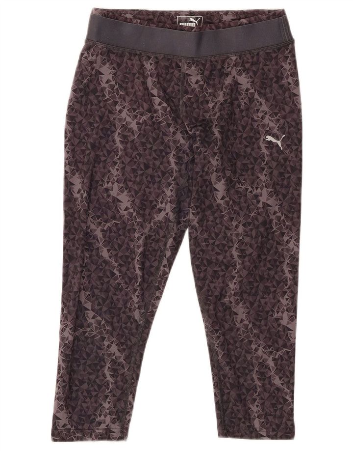 Leggings Capri PUMA pentru femei UK 10 Small Gri Geometric Poliester