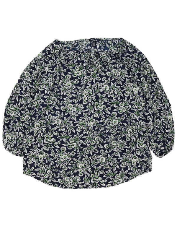 Bluză supradimensionată pentru femei CHAPS, cu mâneci 3/4, UK 10 Mic, albastru marin, floral