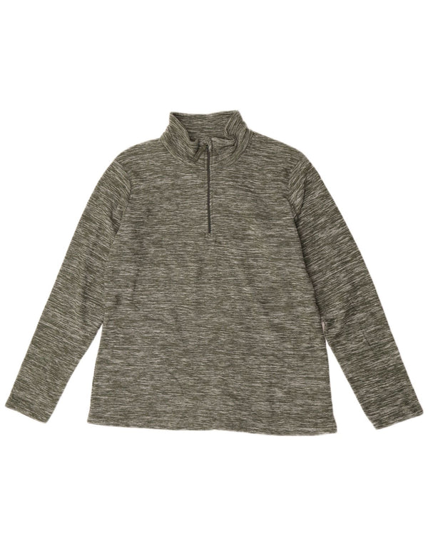 Mountain Warehouse Womens Zip Neck Fleece Jumper UK 16 Large Khaki Flecked