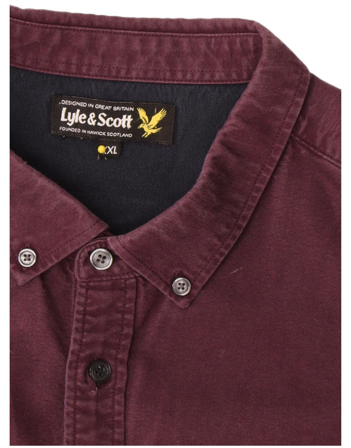 Cămașă pentru bărbați Lyle & Scott 2XL bumbac burgundy