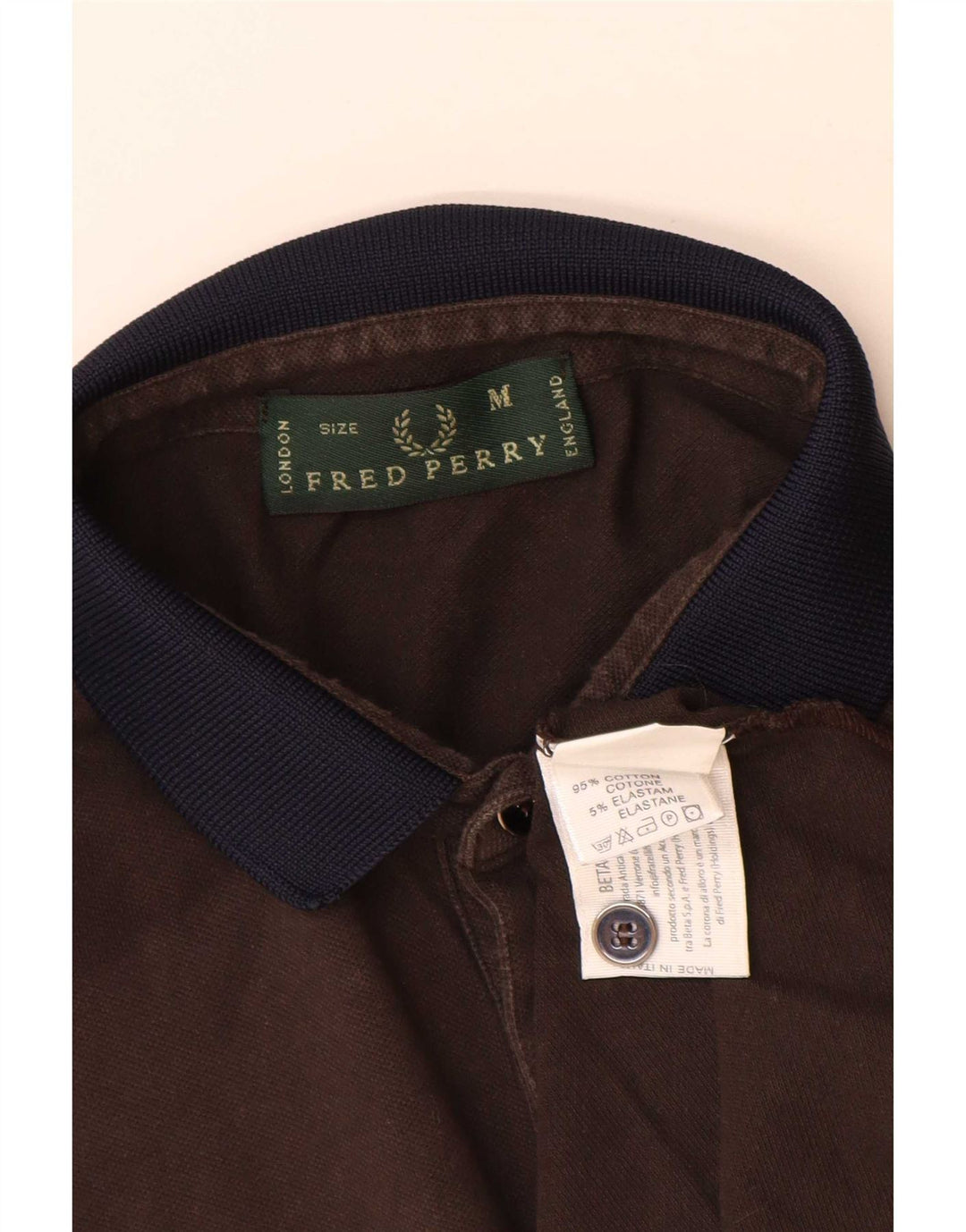 Fred Perry tricou polo rugby cu mânecă lungă pentru bărbați, bumbac maro mediu