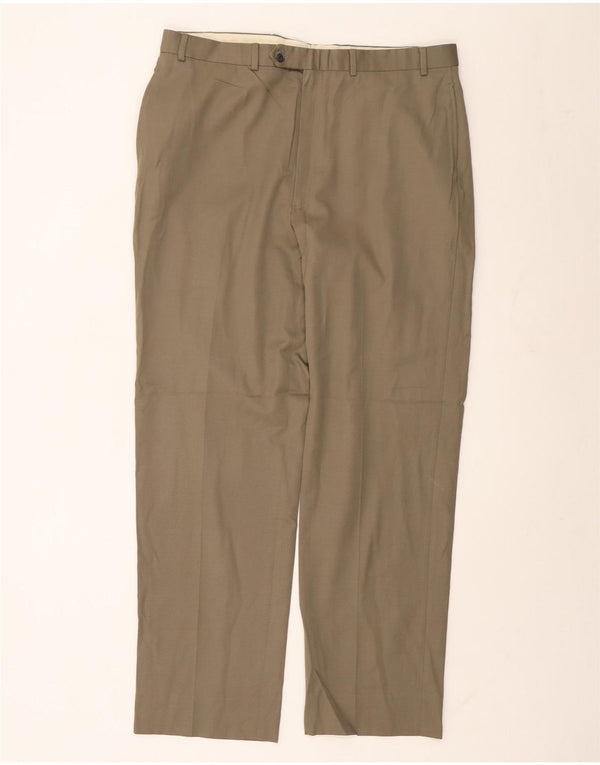 Pantaloni de costum drept bărbați Brooks Brothers 346 L40 L34 Lână kaki
