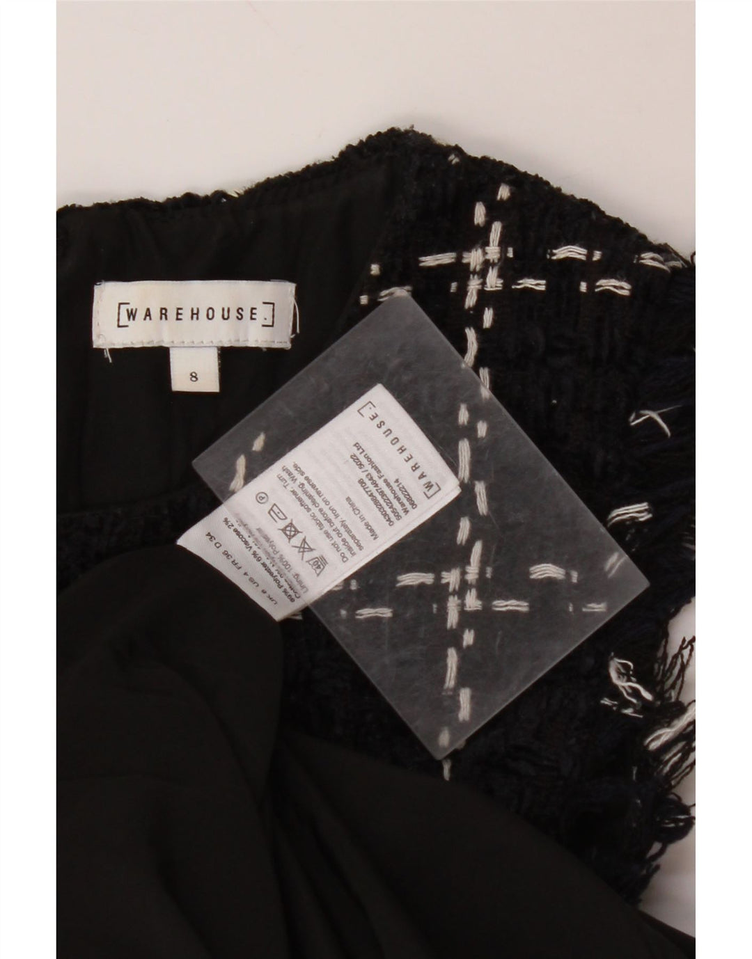 WAREHOUSE Rochie fără mâneci pentru femei UK 8 Mic, bleumarin, cu carouri