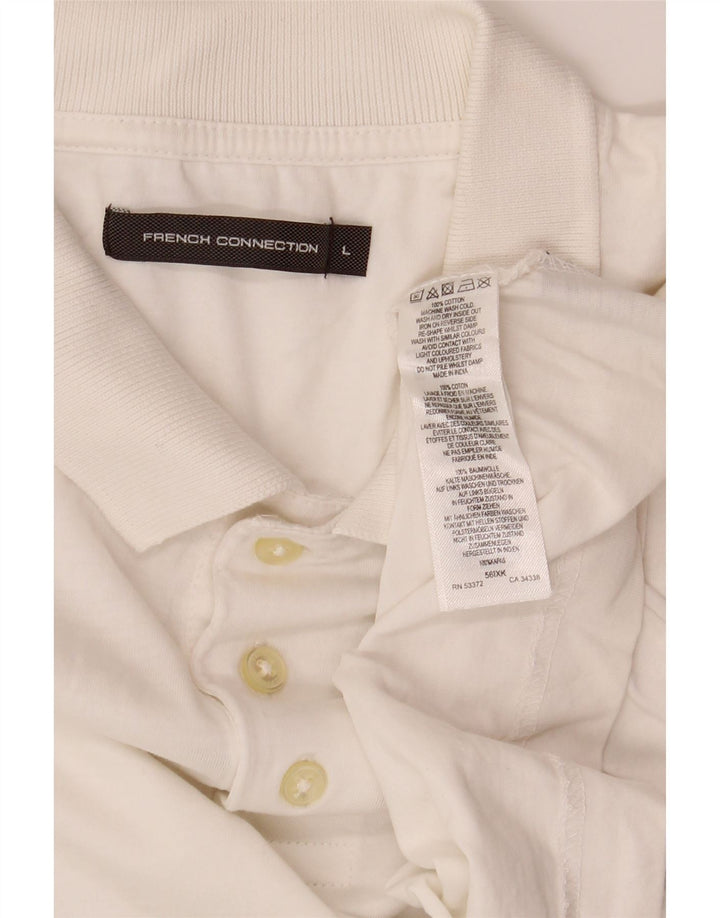 Tricou polo pentru bărbați French Connection, mare bumbac alb