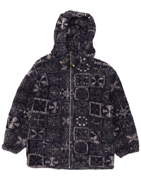 Jachetă din lână cu glugă Brugi pentru bărbați UK 44 2XL bleumarin Fair Isle