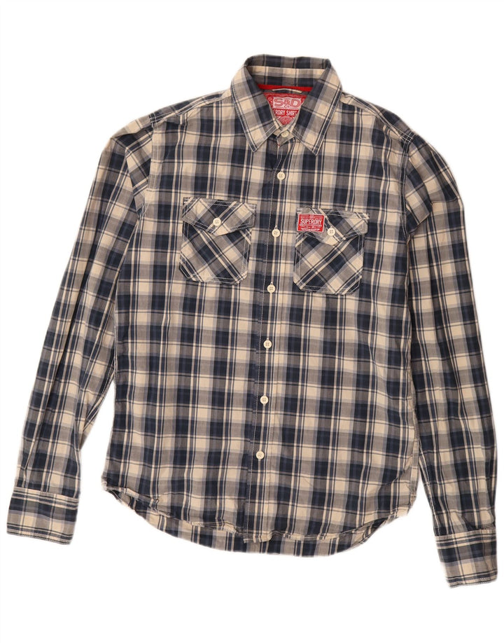 Cămașă pentru bărbați Superdry, mare, albastru bleumarin din bumbac