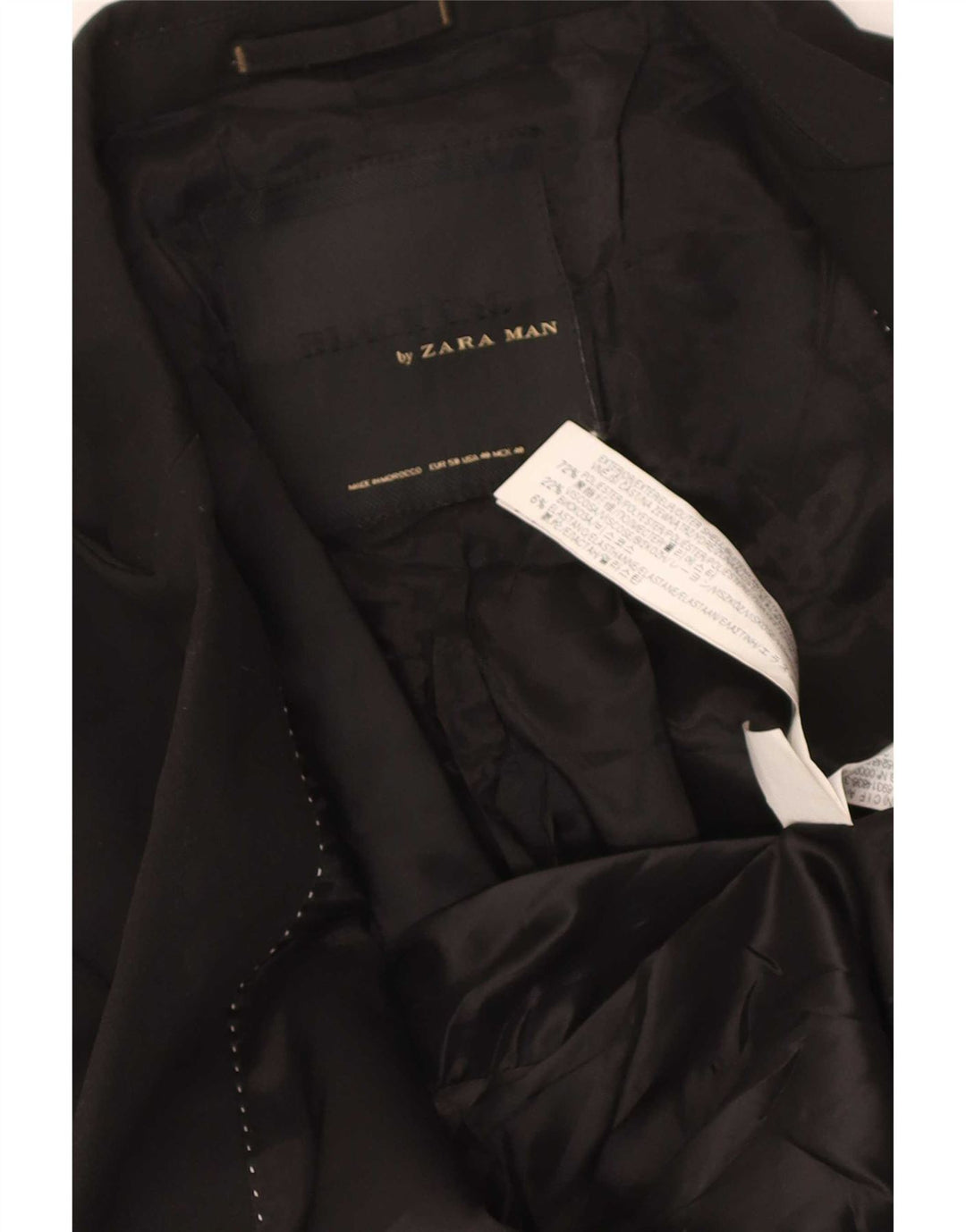 Blazer pentru bărbați Zara cu 2 nasturi EU 50 Poliester mediu negru