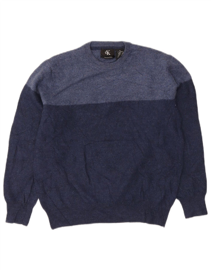 Pulover Calvin Klein pentru femei cu decolteu triplu, UK 12 Medium Bleumarin
