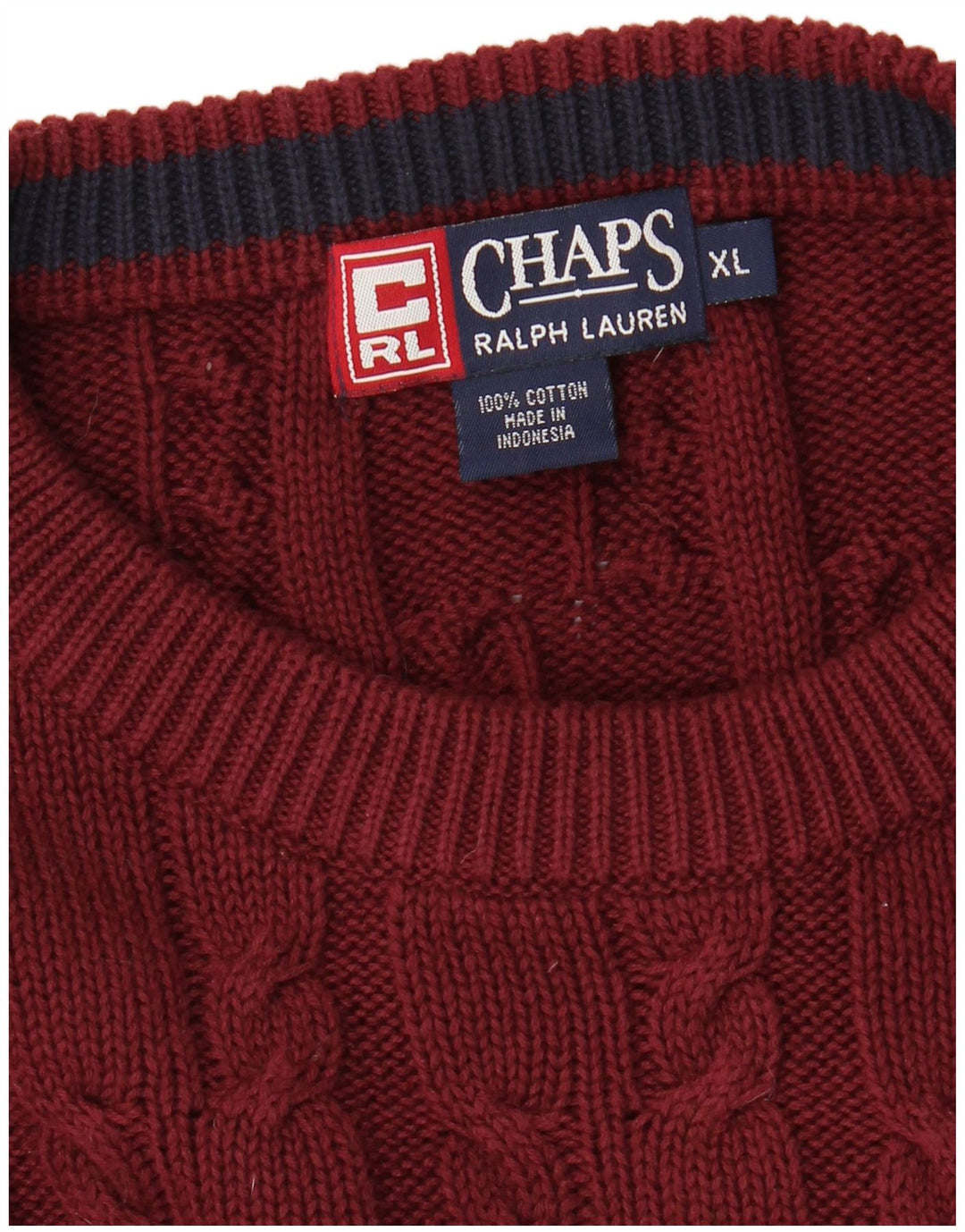 Pulover pentru bărbați CHAPS RALPH LAUREN, cu gât crew, bumbac XL burgundă