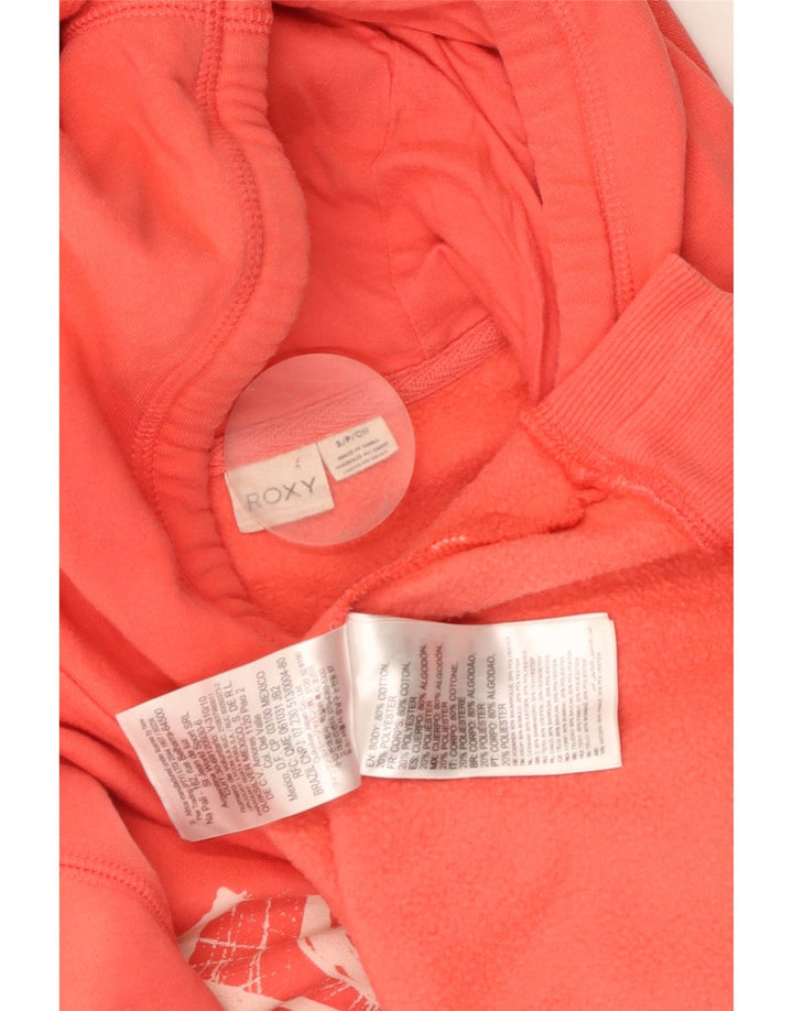 Pulover Roxy pentru damă, cu hanoră cu grafică, UK 10, bumbac roșu mic