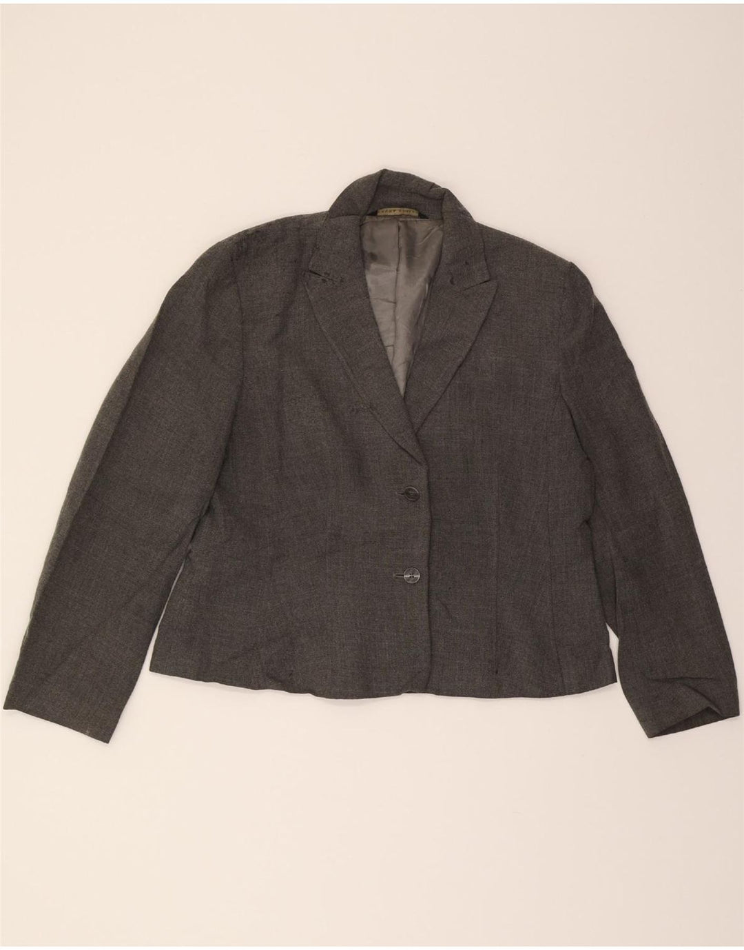 LAURA ASHLEY Womens 2 Button Blazer Jacket UK 18 XL Grey Viscose Vintage Laura Ashley and Second-Hand Laura Ashley from Messina Hembry 