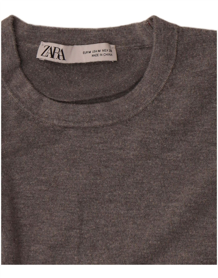 Pulover pentru damă Zara, cu gâtul turn, UK 12, gri mediu