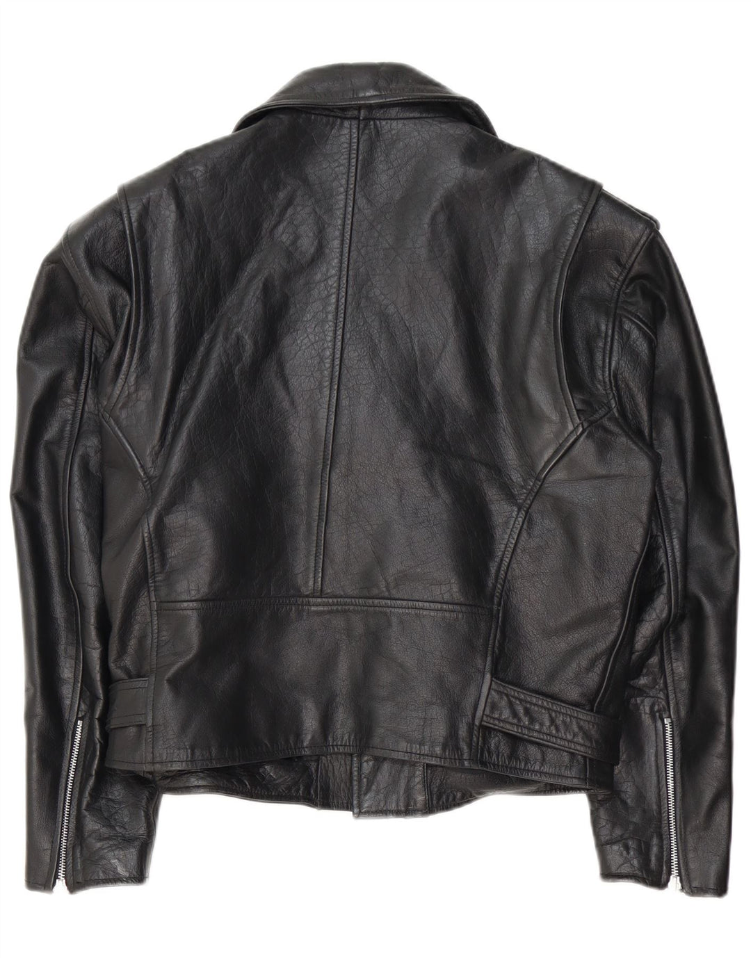 Jachetă de motociclist din piele vintage pentru femei UK 14 Medium din piele neagră