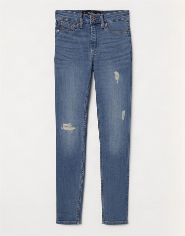 Blugi skinny cu talie înaltă Hollister pentru femei US 0 XS W24 L25 Albastru