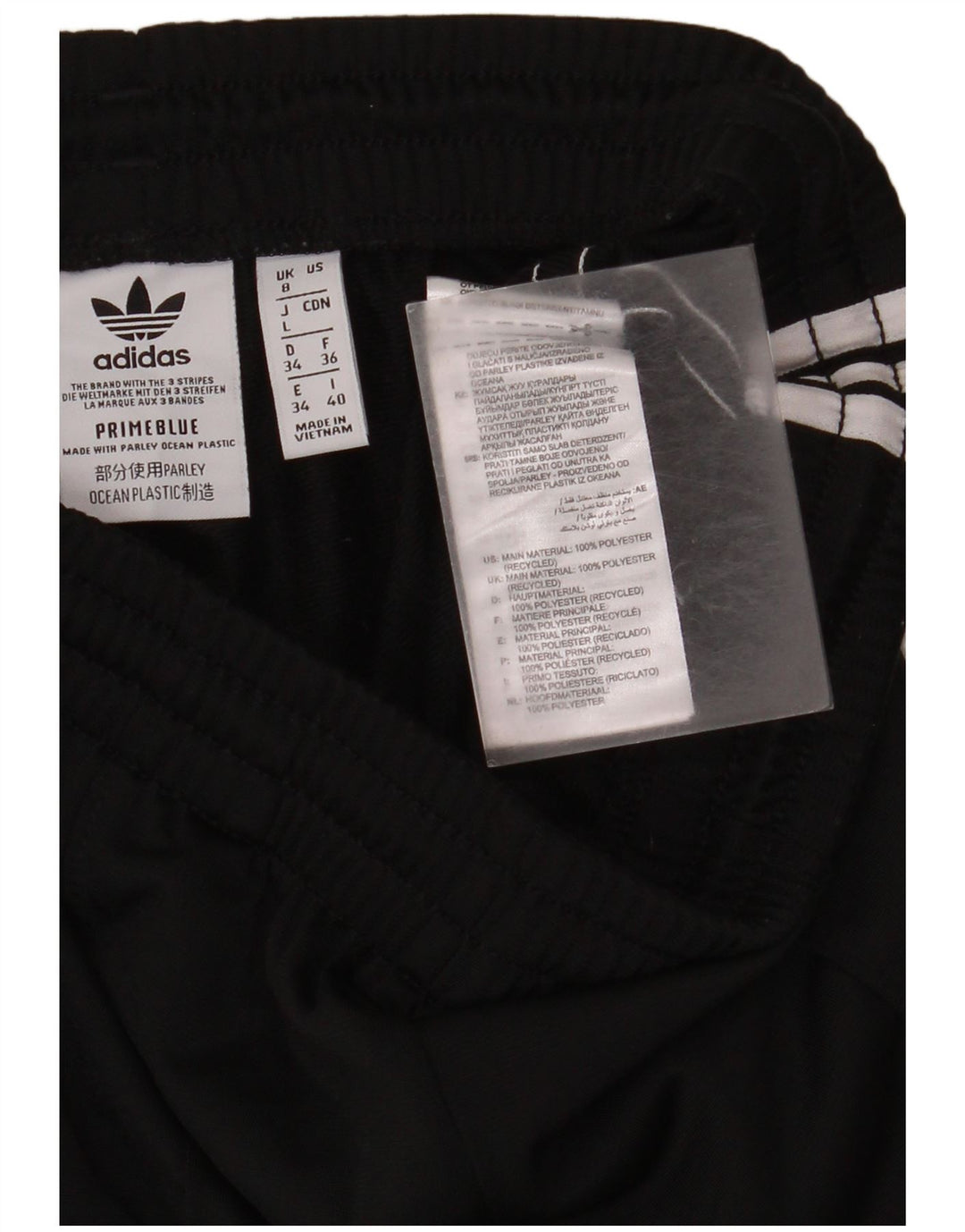 Pantaloni de trening Adidas pentru femei UK 8 Poliester negru mic