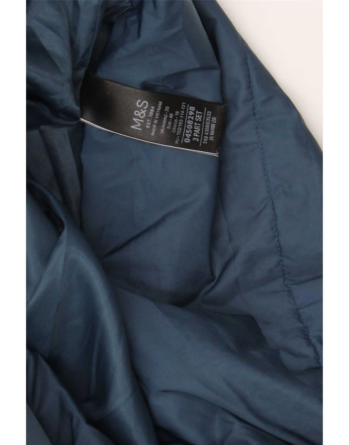 Palton căptușit cu glugă pentru femei Marks & Spencer UK 20 2XL Poliester bleumarin