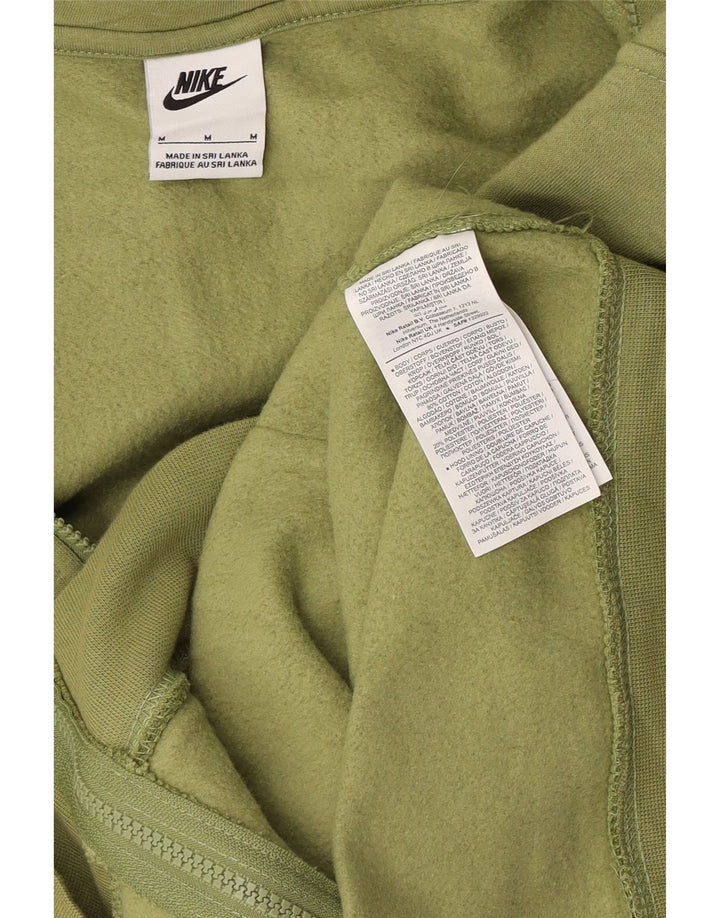 Pulover Nike pentru bărbați, cu fermoar, bumbac verde mediu