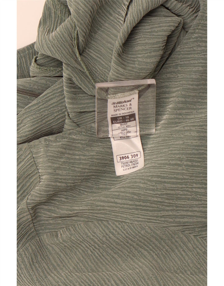 MARKS & SPENCER Rochie teacă pentru femei UK 18 XL Poliester cu dungi verde