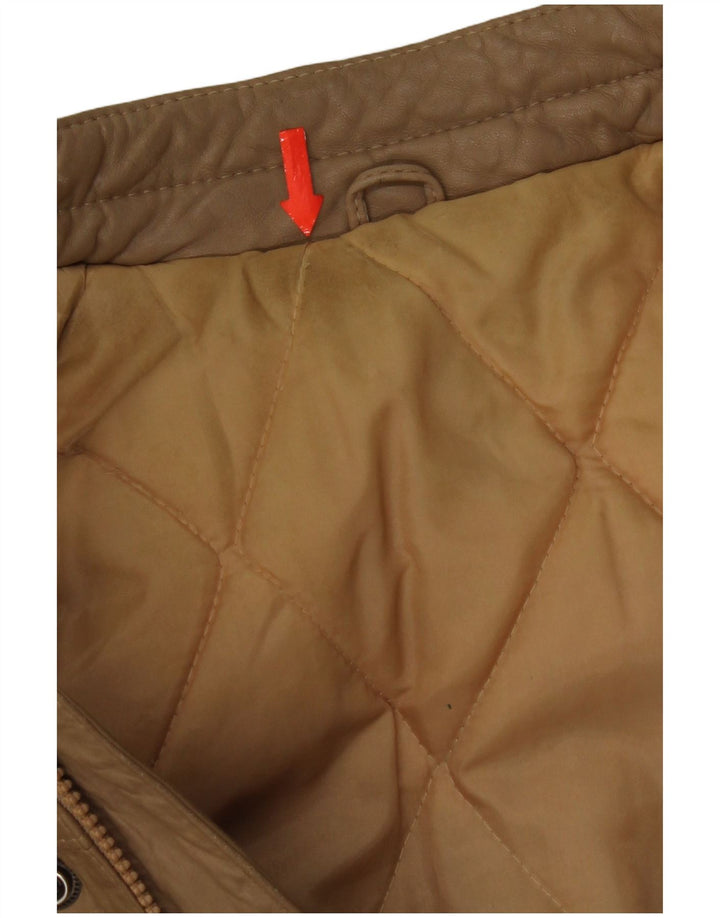 Geaca de piele vintage pentru barbati IT 48 Medium Beige Piele