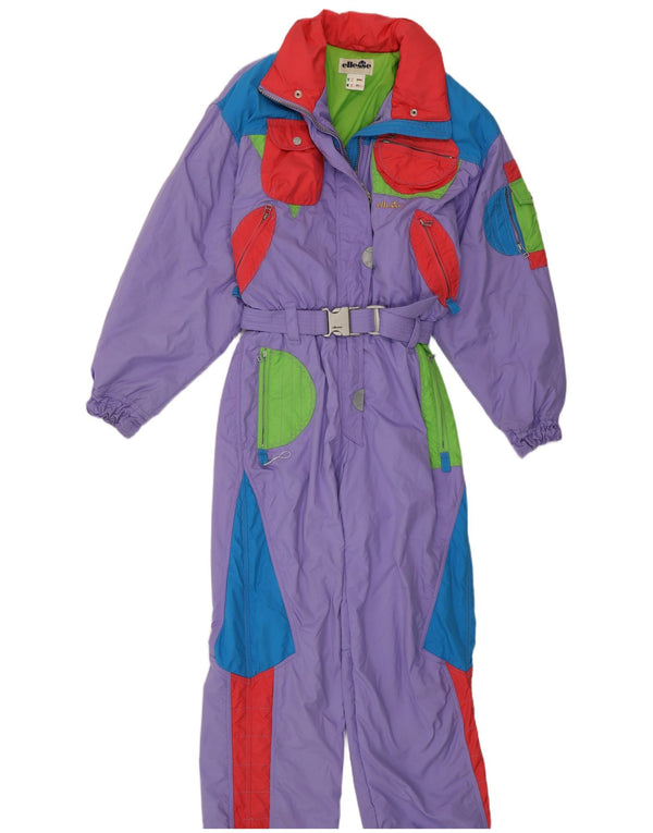 Ellesse Womens Ski Jumpsuit IT 44 Medium Purple Colourblock Polyester