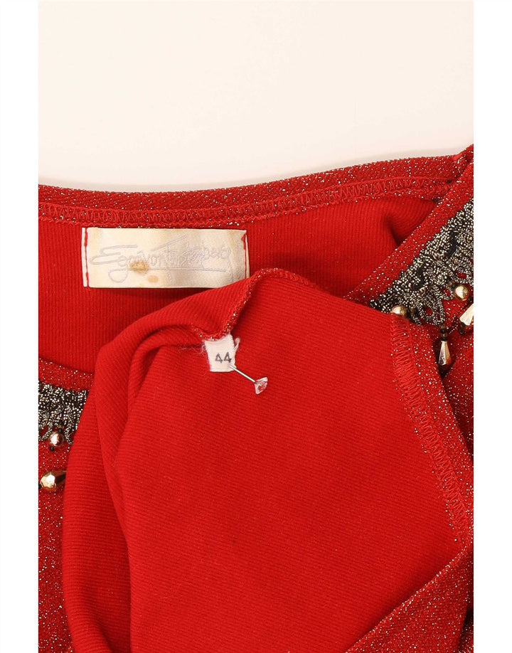 Body vintage pentru femei cu mânecă lungă IT 44 Medium Red