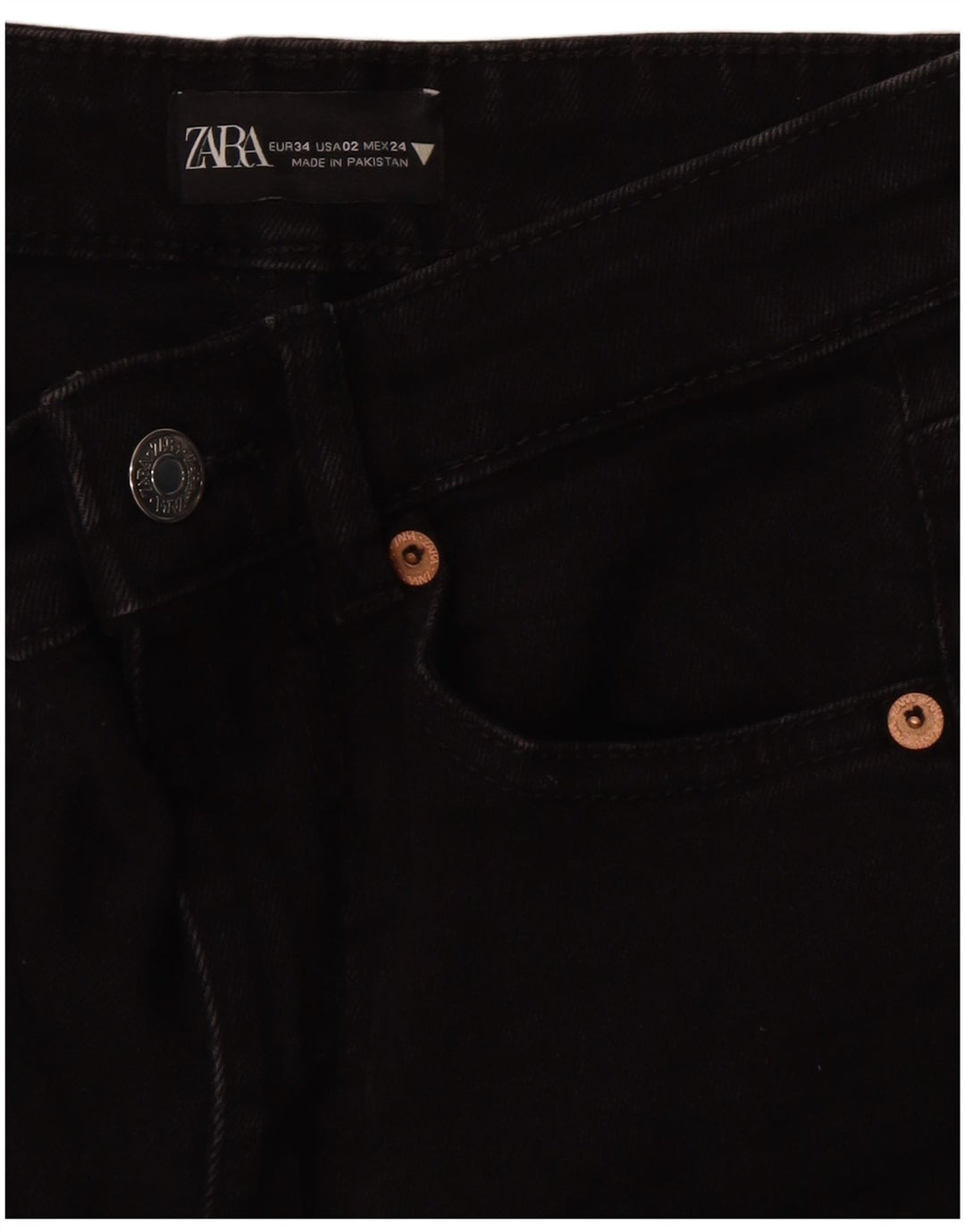 Blugi pentru femei Bootcut Zara EU 34 2XS W24 L25 Negri