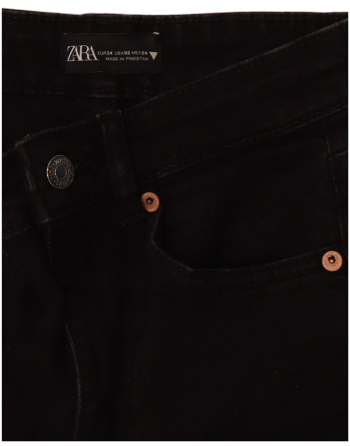 Blugi pentru femei Bootcut Zara EU 34 2XS W24 L25 Negri