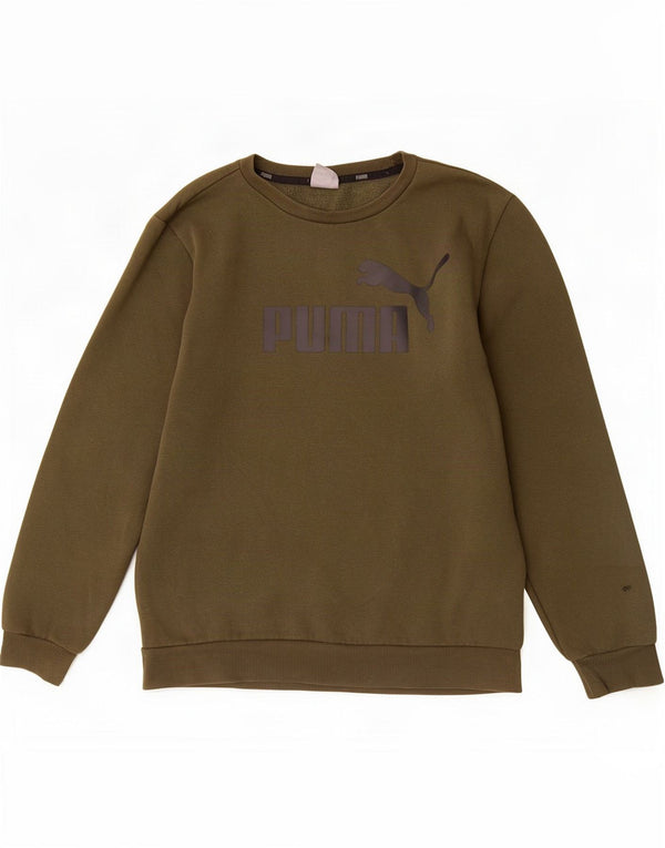 Pulover grafic pentru bărbați Puma, bumbac mediu kaki
