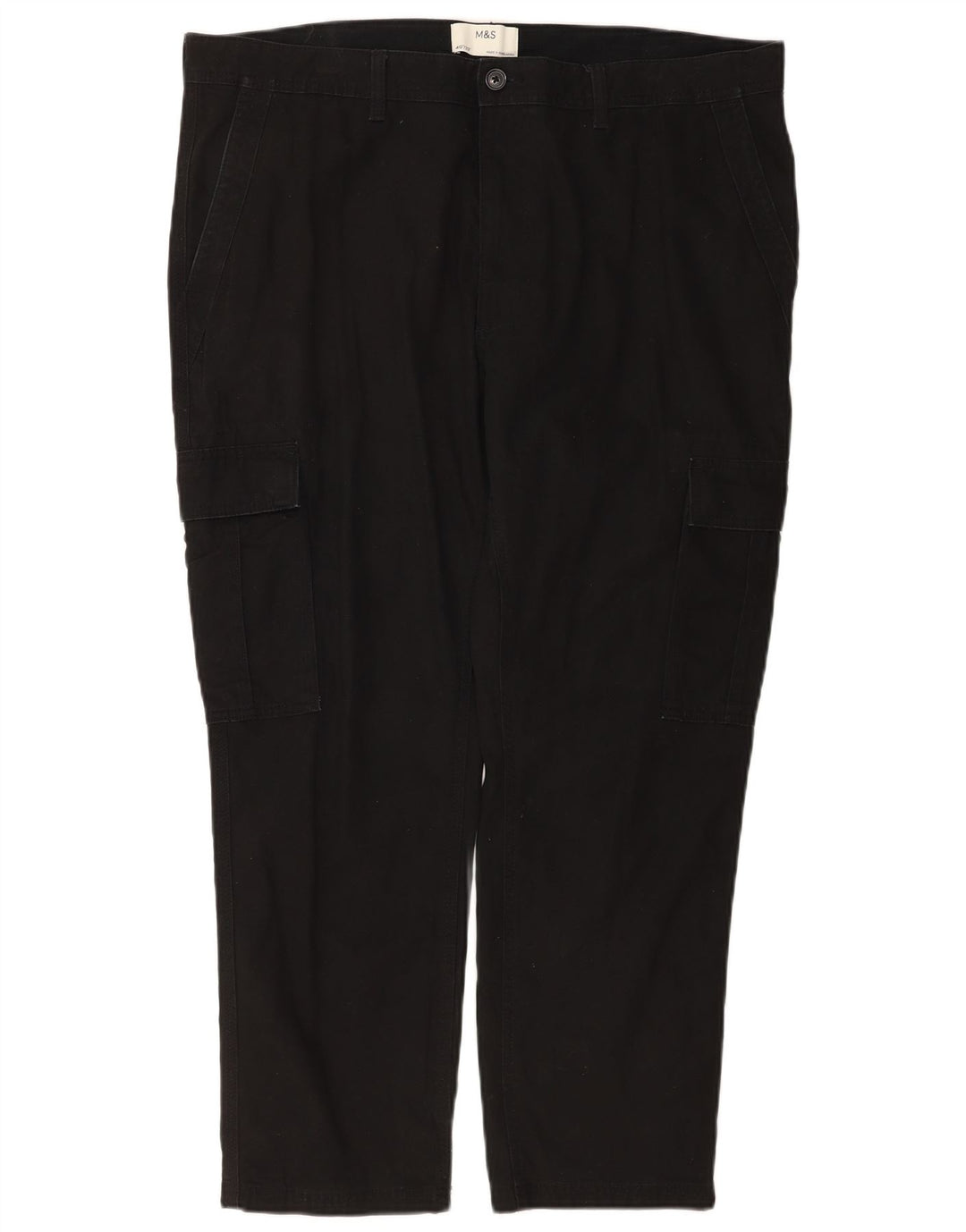 Pantaloni cargo subțiri pentru bărbați Marks & Spencer L40 L29 bumbac negru