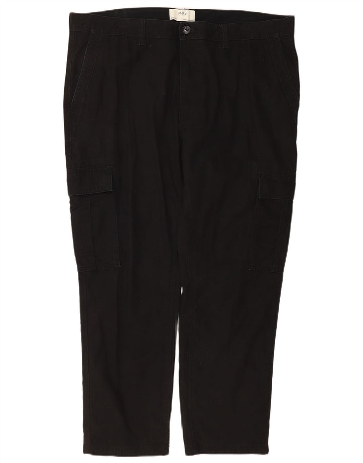 Pantaloni cargo subțiri pentru bărbați Marks & Spencer L40 L29 bumbac negru