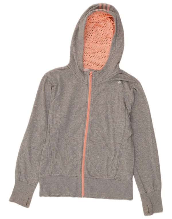 Adidas Fete Zip Hoodie Pulover 14-15 Ani Gri Bumbac