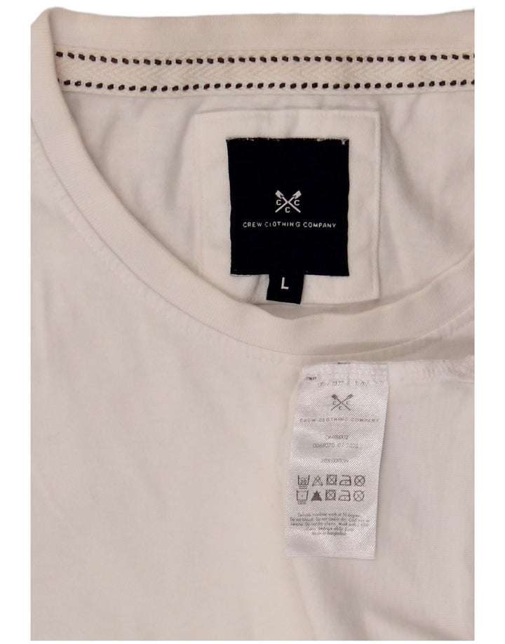 Crew Clothing Tricou pentru bărbați Top mare, alb, bumbac