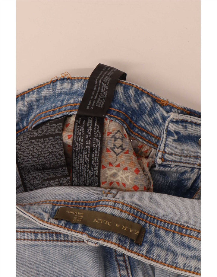 Blugi pentru bărbați slim învechiți Zara EU 40 Medium L31 L26 Bumbac albastru