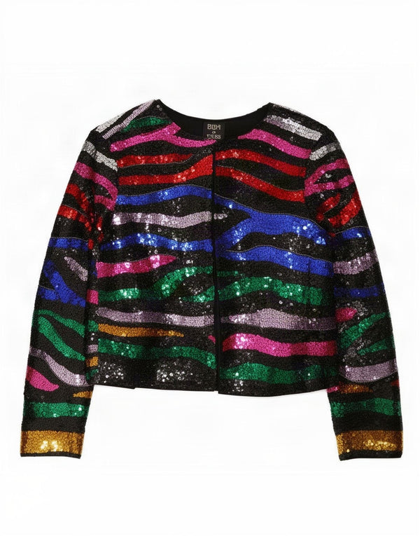 Jachetă Bolero deschisă cu paiete pentru femei Biba UK 10 Mic, multicoloră