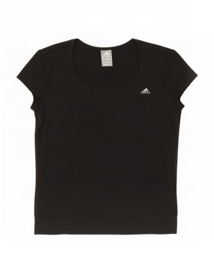 Tricou Adidas Climalite pentru femei, Marea Britanie 12/14 Poliester mediu negru