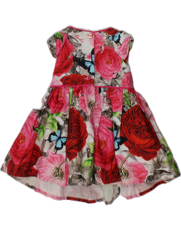 TED BAKER Baby Girls Sleeveless A-Line Dress 0-3 Months Red Floral Cotton