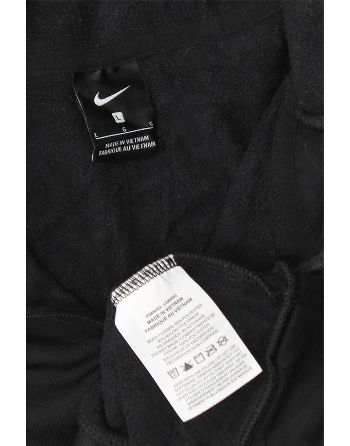 Pulover Nike cu capota supradimensionat cu fermoar pentru femei UK 16 Poliester negru mare
