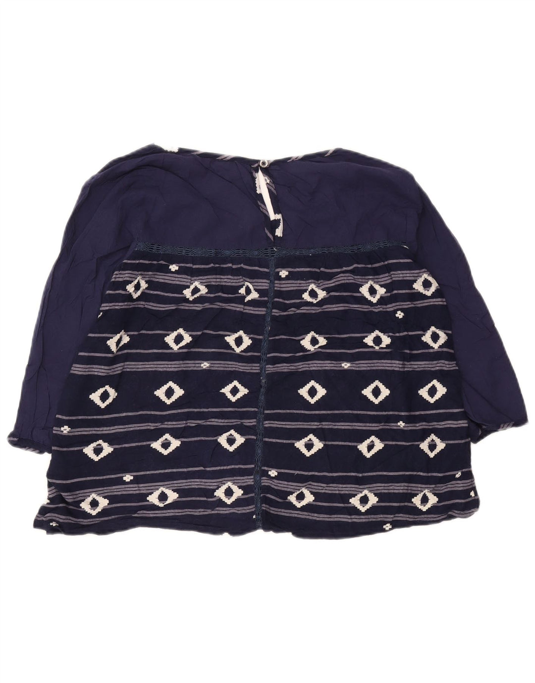 Bluză Roxy pentru femei cu mâneci 3/4, Marea Britanie 12, mediu bleumarin, viscoză geometrică