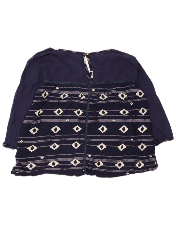 Bluză Roxy pentru femei cu mâneci 3/4, Marea Britanie 12, mediu bleumarin, viscoză geometrică