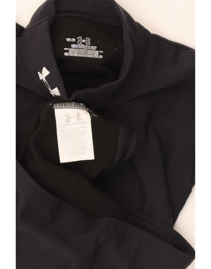 Top cu mânecă lungă pentru băieți Under Armour 11-12 ani, mare, negru, nailon
