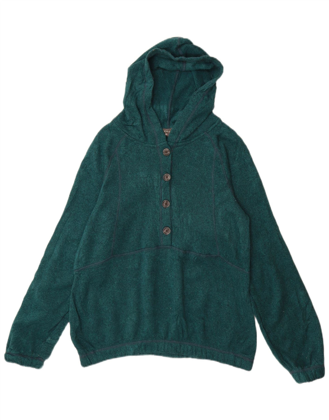 Pulover pentru femei Eddie Bauer cu gât cu nasturi, UK 14 Poliester verde mediu