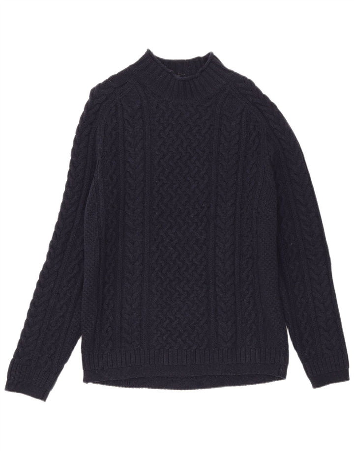 Pulover cu gât țestoasă pentru femei Massimo Dutti UK 16 Lână mare bleumarin