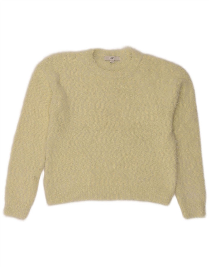 Pulover pentru femei Marks & Spencer cu decolteu triplu UK 12 Medium Yellow Flecked