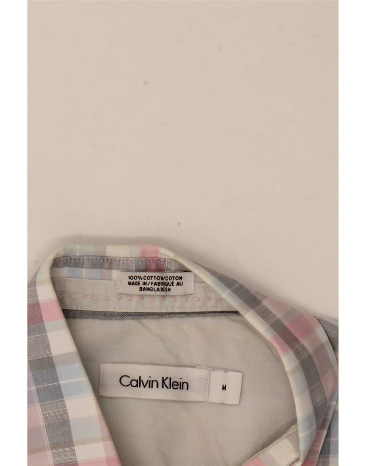 Cămașă cu mânecă scurtă Calvin Klein pentru bărbați, bumbac cu carouri multicolore