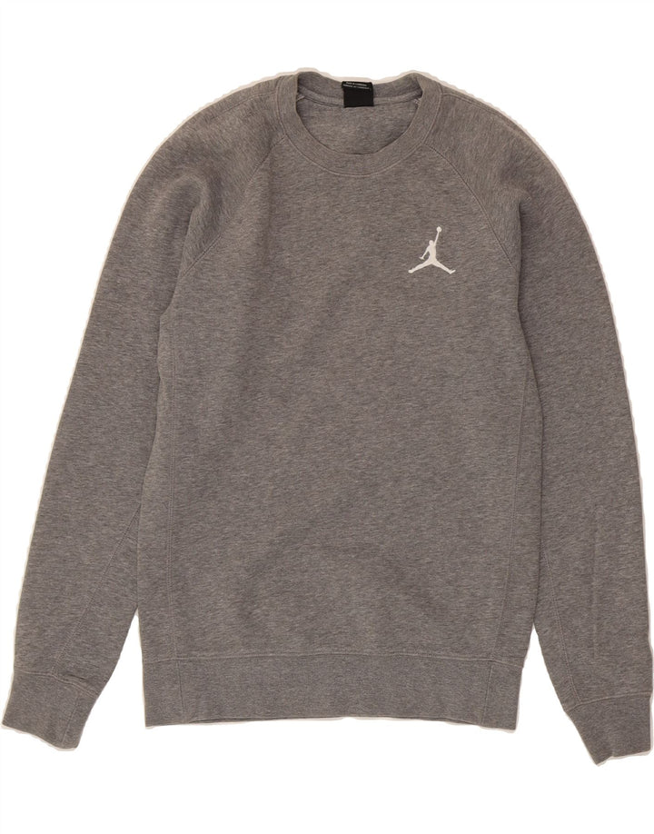 JORDAN Mens Sweatshirt Jumper Small Grey Cotton Vintage Jordan and Second-Hand Jordan from Messina Hembry 