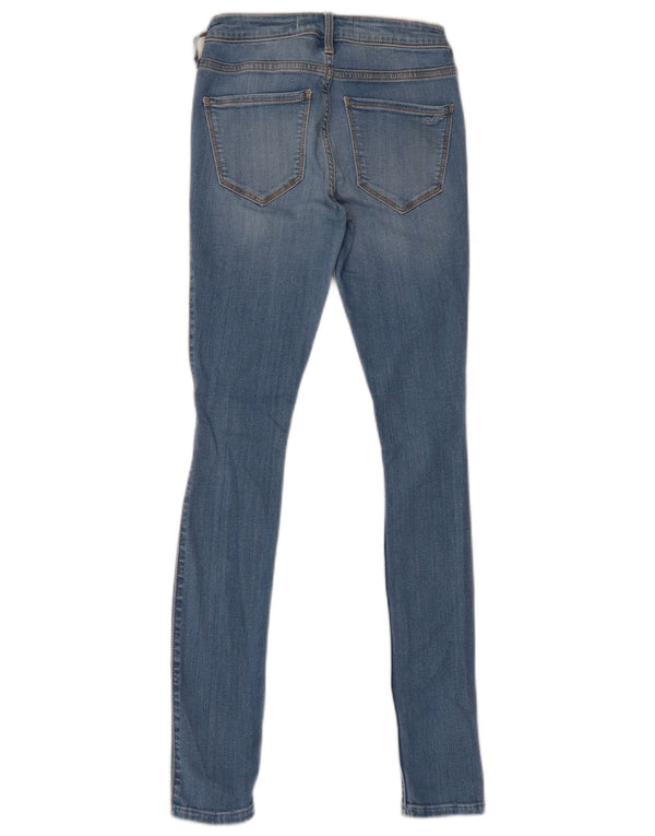 Blugi skinny învechiți cu talie medie pentru femei Hollister W25 L30 Albastru