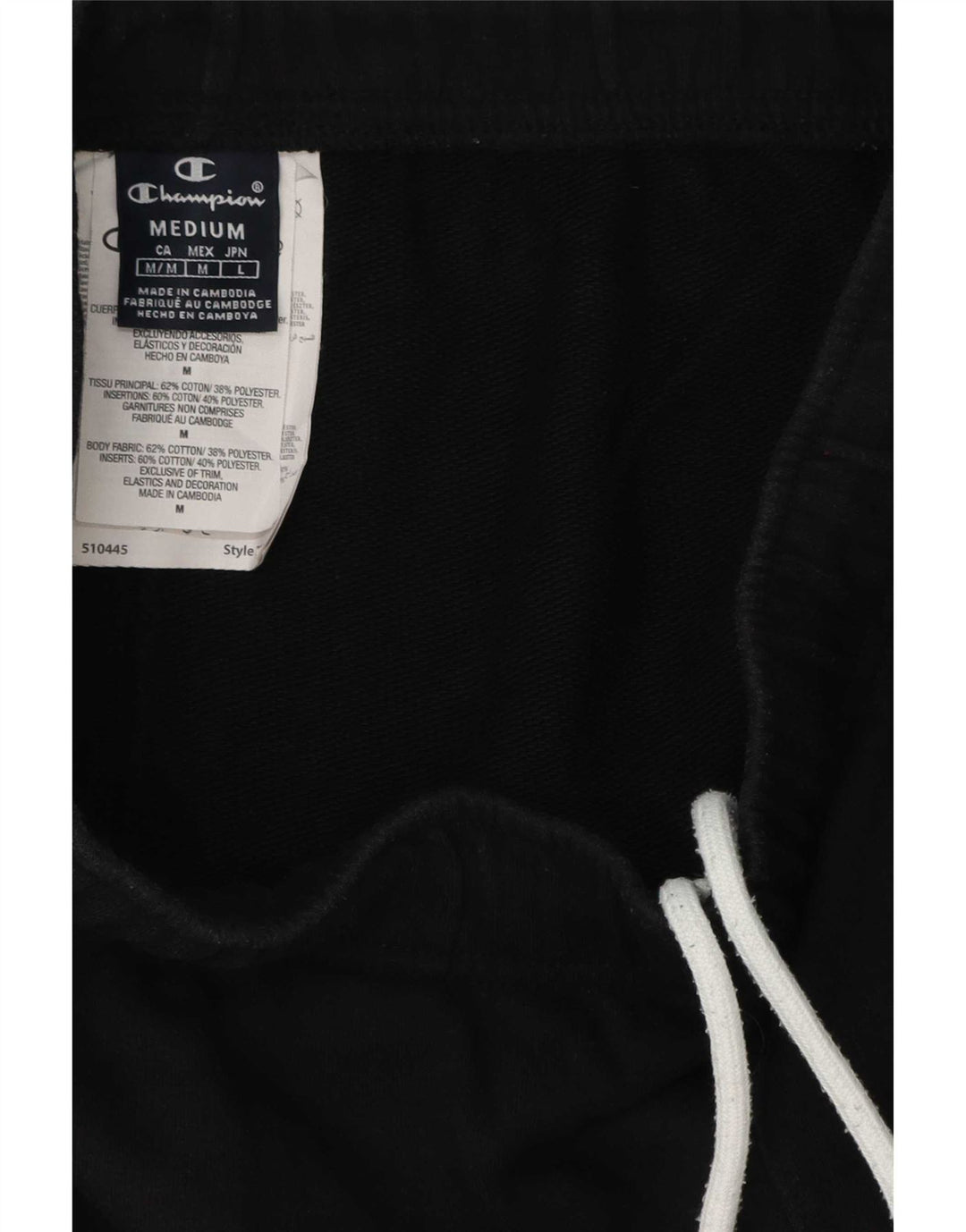 Pantaloni scurți sport Champion pentru bărbați, bumbac mediu negru
