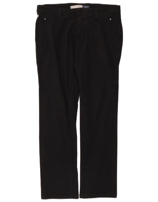 Pantaloni chino drepți pentru bărbați Trussardi IT 50 Large W34 L31 Bumbac negru