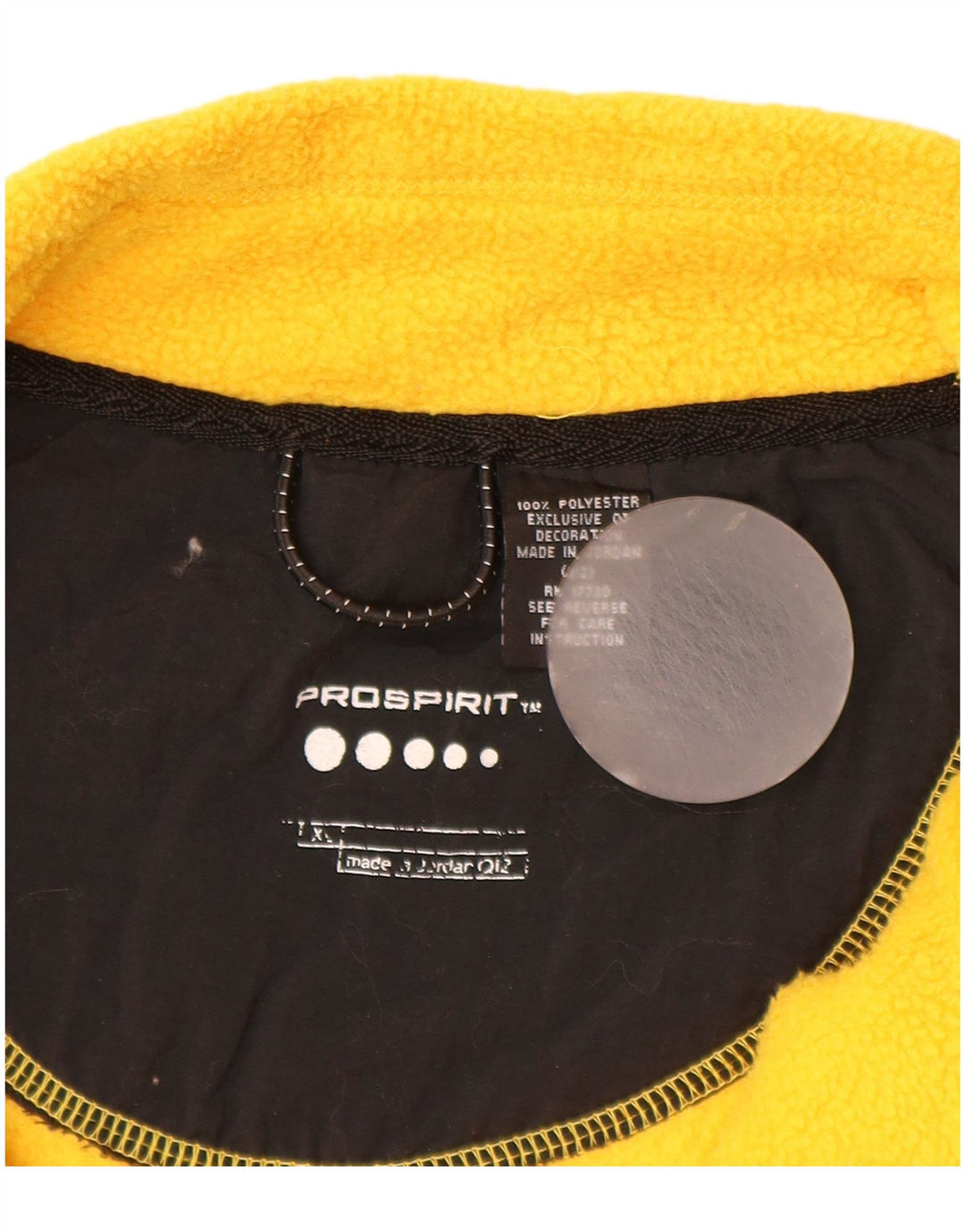 Pulover VINTAGE pentru bărbați, cu fermoar și gât, din lână, XL, poliester galben