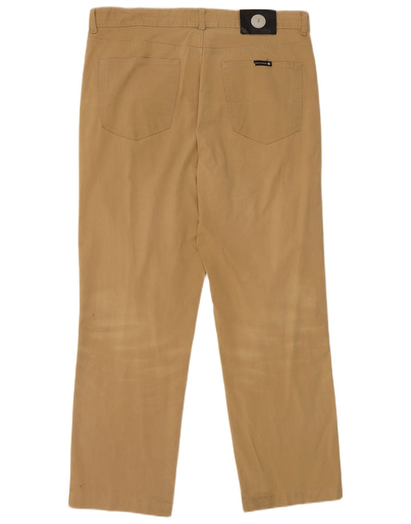 Trussardi Mens Straight Casual Trousers W36 L28 Beige Cotton